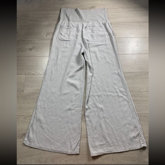 Anthropologie Hei Hei Grey Linen Wide Leg Pants - Picture 3 of 11